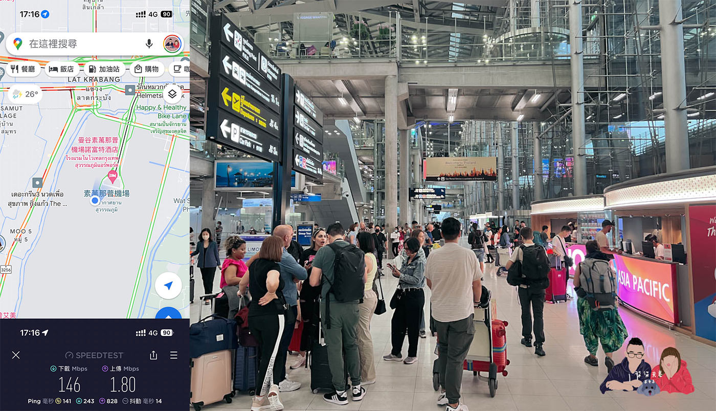 威訊泰國esim素萬納普機場測速