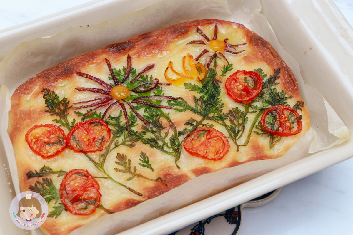 佛卡夏食譜》免手揉佛卡夏配方，利用蔬果做成花園佛卡夏