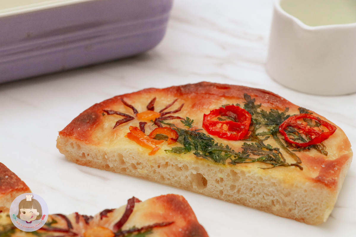 佛卡夏食譜》免手揉佛卡夏配方，利用蔬果做成花園佛卡夏