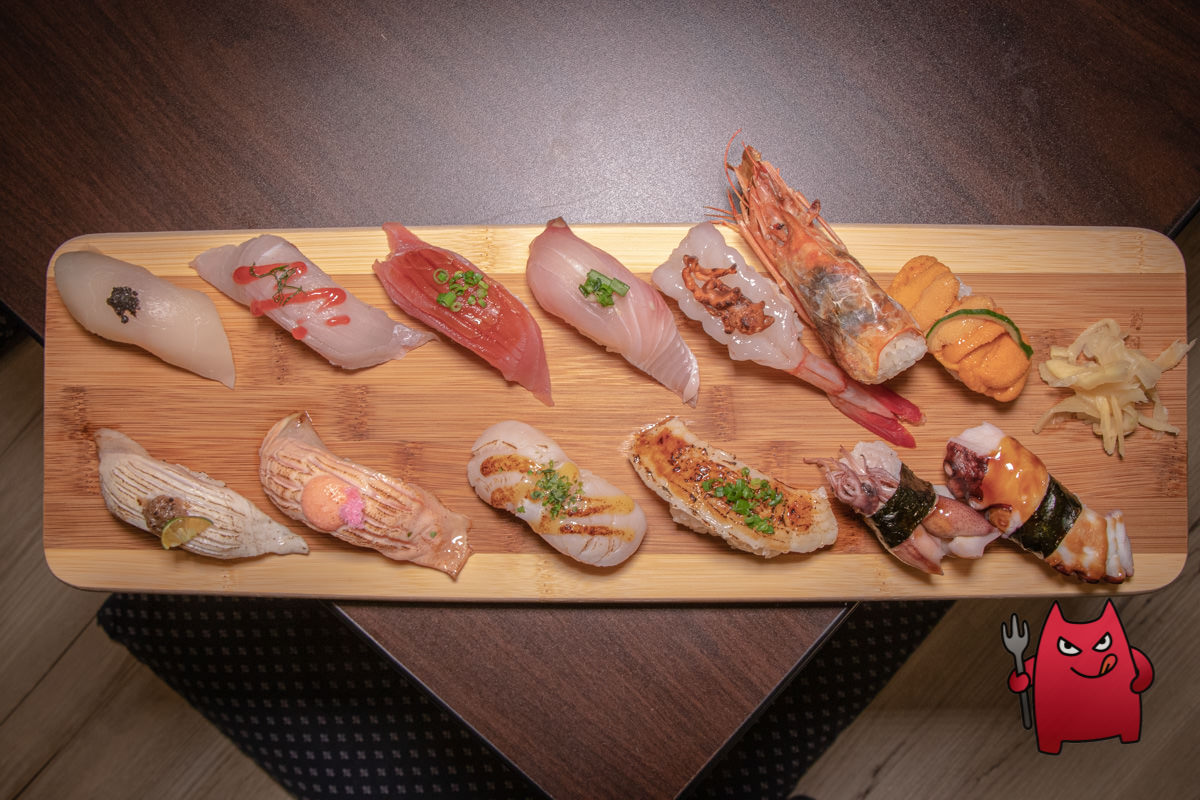 台北汐止日本料理推薦》鹿角鮨｜吃得到馬糞海膽跟葡萄蝦的握壽司十二貫只要三百五！！？