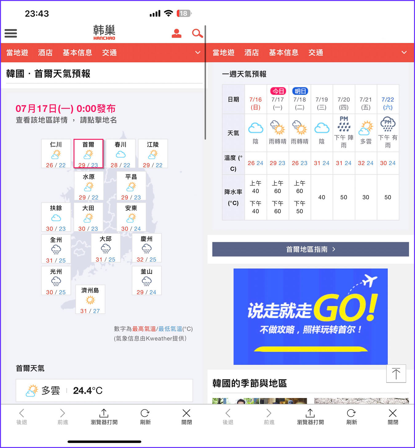 韓巢地圖天氣預報-1