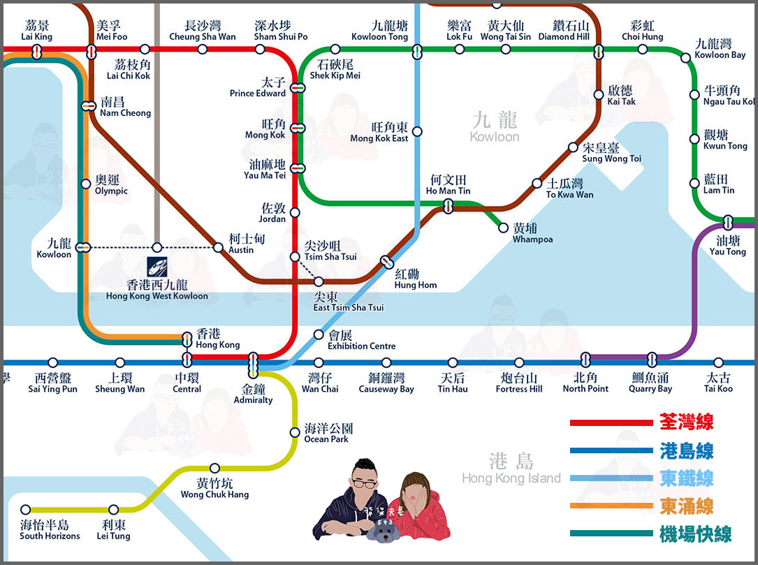 香港海洋公園攻略》門票優惠/交通方式/必玩設施/最速遊玩順序 - 第5張圖 香港海洋公園地鐵路線