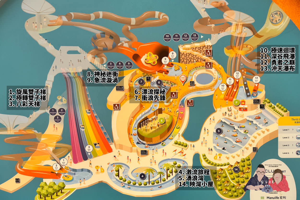香港海洋公園水上樂園攻略》全設施與必玩設施詳解/門票怎麼買最划算? - 第11張圖 香港海洋公園水上樂園地圖