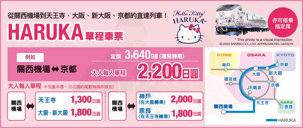 HARUKA票價