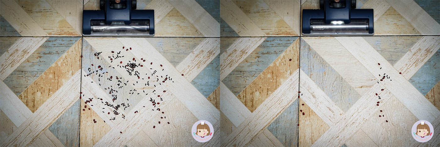 HYD濕拖吸塵器吸力測試紅豆紫米