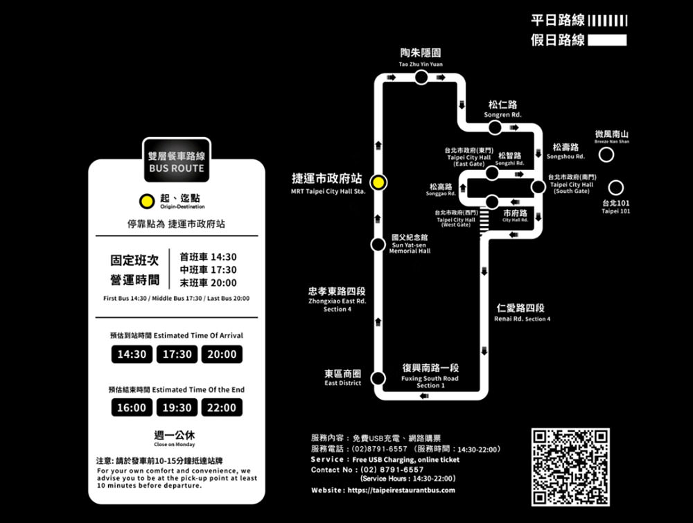 台北雙層餐車路線圖